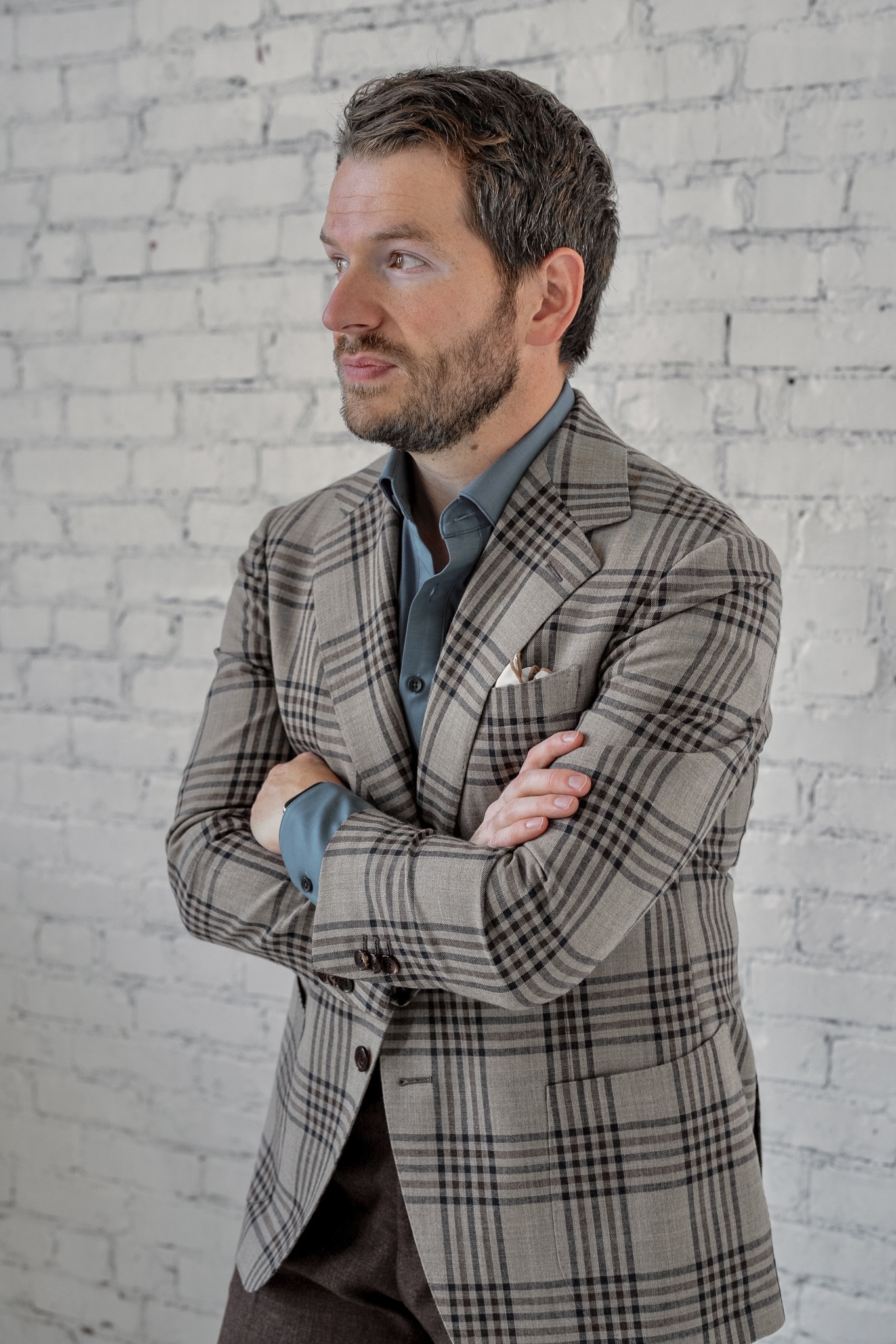 Greg Smith, founder of Canvas Apparel Group, wearing a Five One Factory sport coat