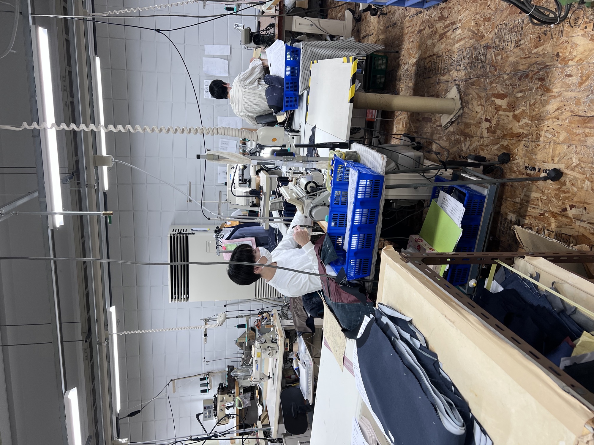 The sewing floor at Five One Factory, Hirakata
